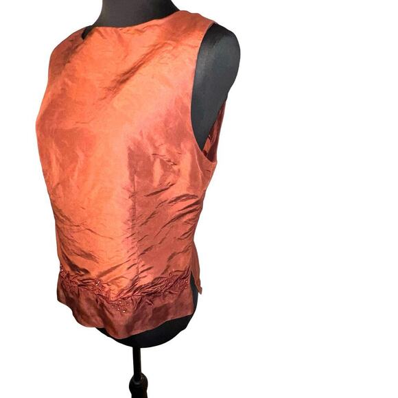 Anne Carson ladies size10 silk sequin lined rear zip Fairy goth vintage tank top - Picture 2 of 16